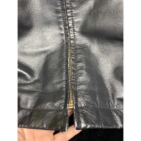 Bromley Sport men's 100% leather coat black full zip up sherpa lined size M - Picture 10 of 14